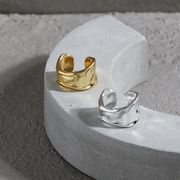 HFH☆【高品質】S925シルバーミニマル 不規則凹凸デザイン ノンホールイヤーカフ