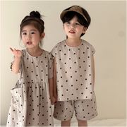 2025夏新作 韓国風子供服 キッズ服 半袖 トップス+ズボン 男女兼用 カジュアル 80-150cm 2点セット