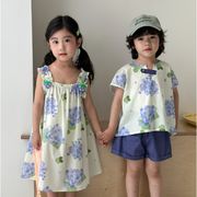 2025夏新作 韓国風子供服 キッズ服 半袖 トップス+ズボン 男女兼用 カジュアル 80-150cm 2点セット