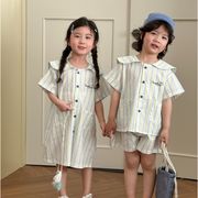 2025夏新作 韓国風子供服 キッズ服 半袖 トップス+ズボン 男女兼用 カジュアル 80-150cm 2点セット