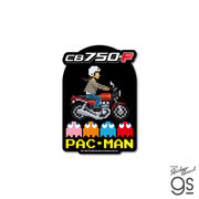 Honda×PAC-MAN ダイカットステッカー CB750-F バイク パックマン レトロ キャラクター グッズ HNPC007