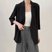 FUTN☆2025 薄手 七分袖 接触冷感 シワになりにくい さらっとした素材のUVカットジャケット