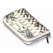 RED　CROW　本パイソン　限定薄金パールシルバー加工　日本製　コンパクトウォレット　TK-GSNM-PS