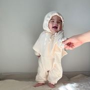プリンセス風ベビーポンチョ フード付き防風ケープ 新生児お出かけ用