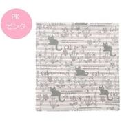 NF*黒猫ハンカチ　キャットガーデン　猫柄　インド綿　2色　★アウトレット