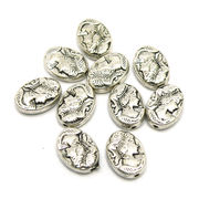 【在庫限り】 メタル合金パーツ 約13x10x4mm シルバーカラー 《10個》 金具