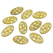 【在庫限り】 メタル合金パーツ 約23x13x1.1mm ゴールドカラー 《10個》 金具