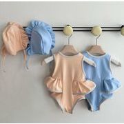2025新作 キッズ服　ベビー服　水着　帽子付き★66－90CM　２色