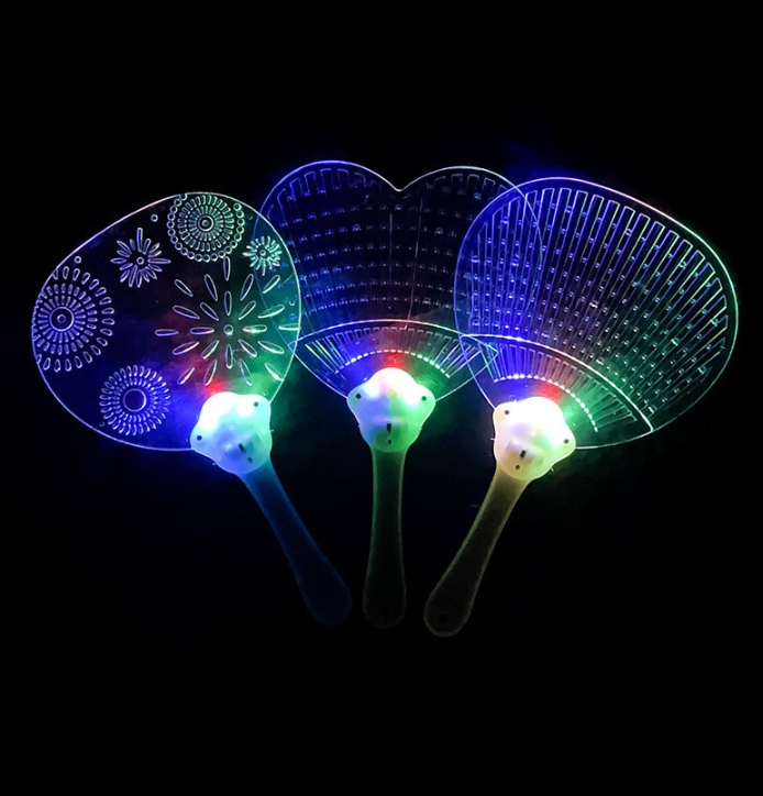 LED 扇子 光る 団扇 おもちゃ うちわ イベント 玩具 応援ライト お祭り 縁日 応援ライト 可愛い