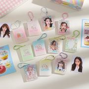 カートゥーン風 ラミネート加工アクリルキーホルダー 証明写真サイズ 学園推し活グッズ 6色