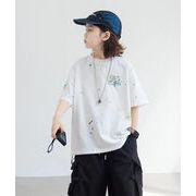 2025夏新作  夏服  韓国風子供服 キッズ服 トップス Tシャツ 男女兼用 カジュアル 120-170cm