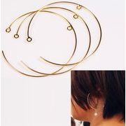 【銅製高品質】イヤリング基礎金具　丸カン付きフープ金具　ピアス金具　トレンドパーツ