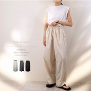 ◎再入荷◎【2025新作】T/Nタフタ　ウエストドローコード　コクーン　パンツ(32681)