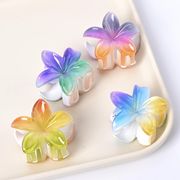 プルメリア  バンスクリップ  花ヘアピン フラワーズのヘアクリップ  ハワイ 沖縄ビーチ 髪飾り 6cm