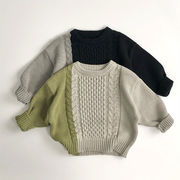 ins 秋新作　子供服　カラーブロッキング　セーター　可愛い　おしゃれ　ニット　トップス　男女兼用　2色