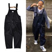 メンズ デニム サロペットパンツ オーバーオール つなぎ服 オールインワン 作業服 ボトムス★全2色