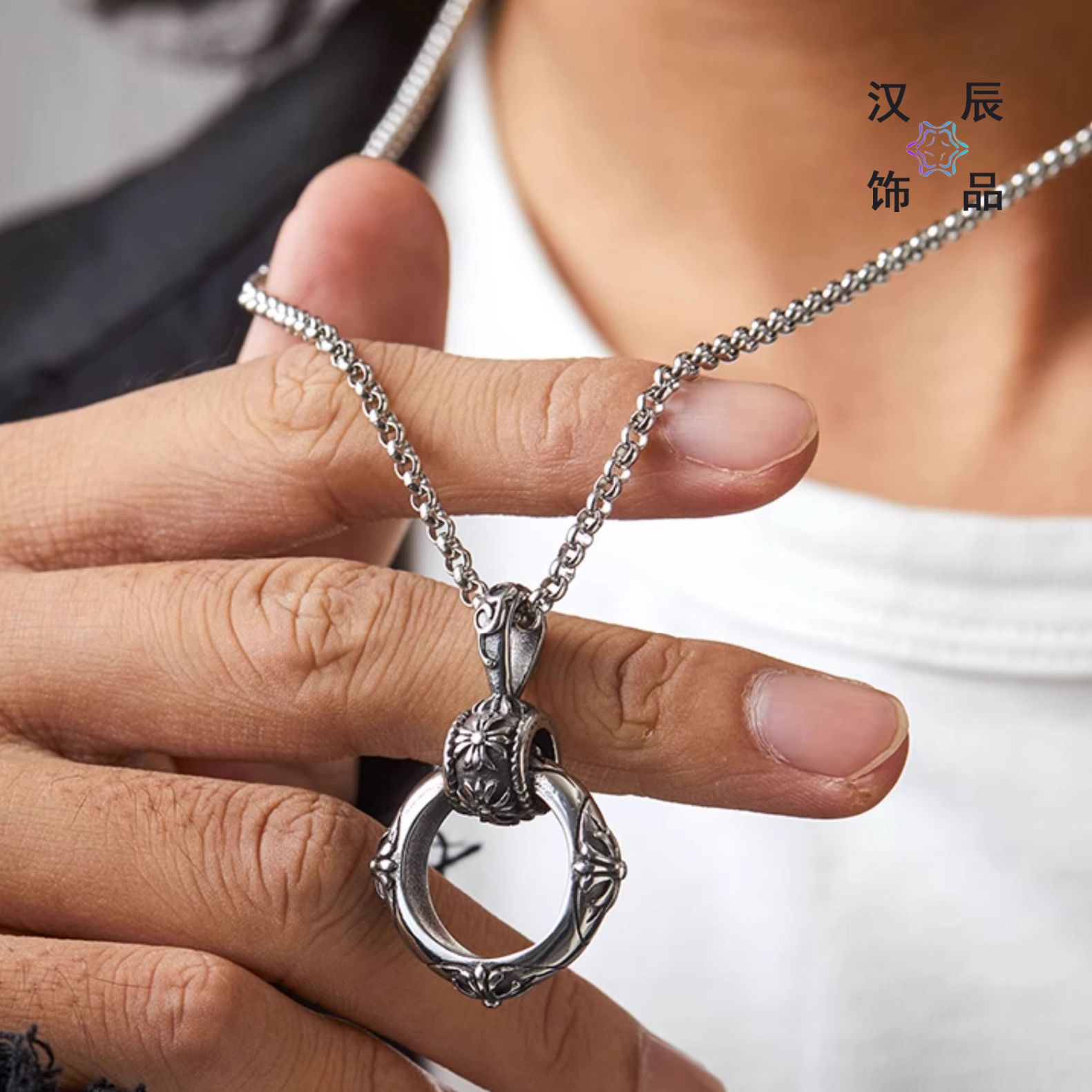 メンズアクセサリー★創意★個性★チタンのネックレス★ファッション