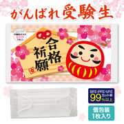 合格祈願 不織布マスク（１枚入り）　衛生用品/受験/縁起物/風邪予防