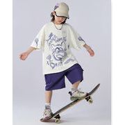 2025夏新作  夏服  韓国風子供服 トップス+ショートパンツ  男の子 カジュアル 120-170cm