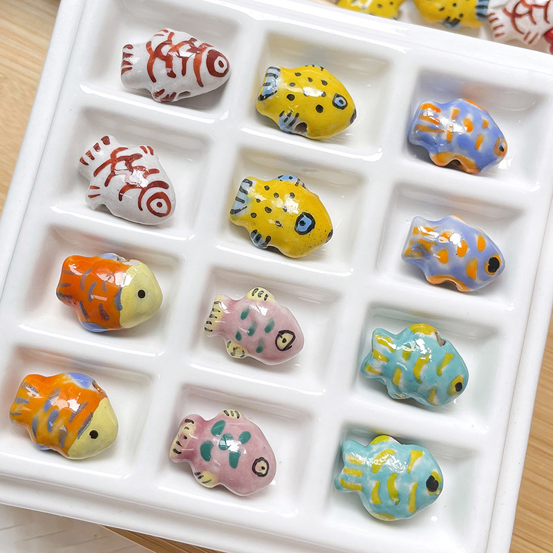 ミックビーズ フィッシュパーツ 陶器 材料 アクセサリーパーツ 多彩 