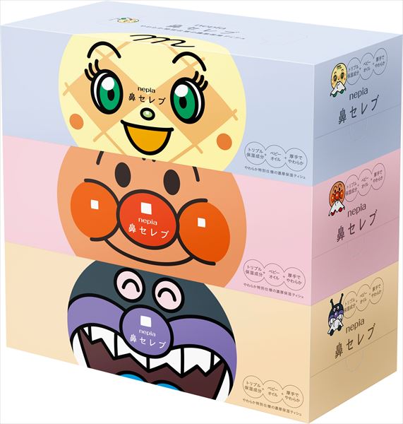 ネピアアンパンマン鼻セレブティシュ３個