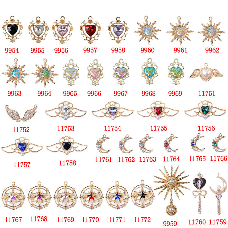 -J   ハートステッキ センターパーツ 6個セット ハートステッキ センターパーツ クリア ピンク ゆめかわ