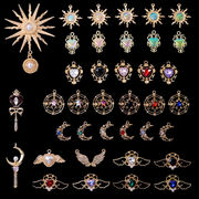 センターパーツ ストーン パール 魔法ステッキ 貼付 ビジュー アクセサリーパーツ ゴールド 星 ハート 宝石