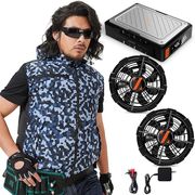 空調作業服 43V超高電圧 ファン付きベスト ファンバッテリーセット EVE製21700型電池 急速充電