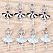 10点セット 合金 バレエチャーム カン付き バレエ少女ペンダント DIY バレエアクセサリーパーツ