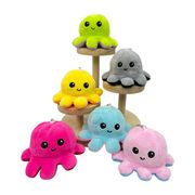 かわいいぬいぐるみ 変身タコ リバーシブルマスコット ダブルフェイス キーホルダー 6色