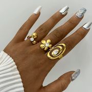 バイカラー指輪　ステンレス リング「高品質」アクセサリー アレルギー対応 デザイン18Kリング