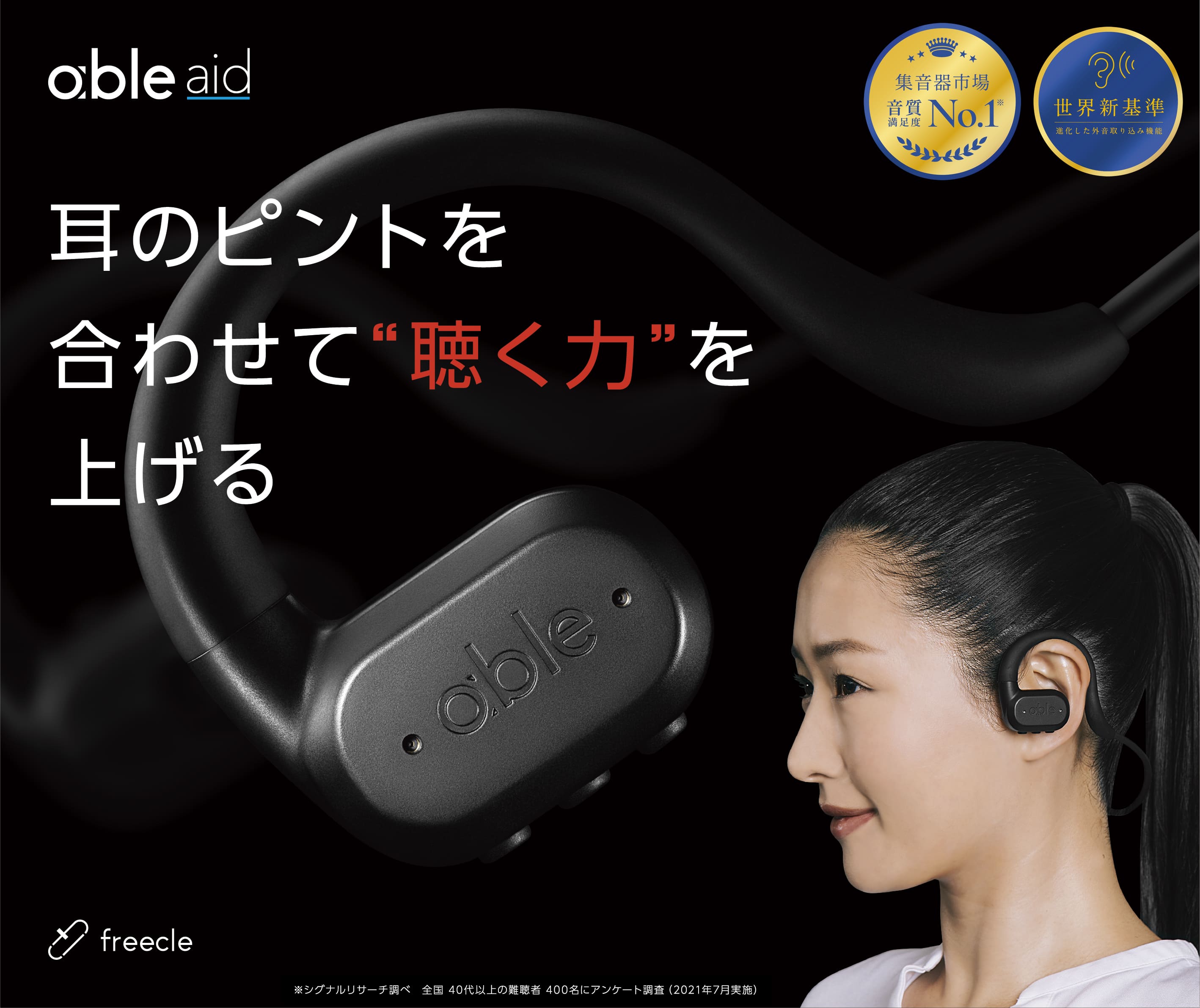 エイブルエイド「集音器」ネックバンド型 正規品 日本製高品質集音器】エイブルエイド 超小型デジタル集音器