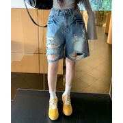 ボトムス ズボン パンツ デニム ジーンズ ショーツ ワイドパンツ アメリカン風 ダメージ加工