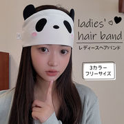 パンダ ヘアバンド ターバン レディース ヘッドバンド アイマスク 薄手 幅広 ワイド マタニティ