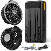 半導体急速冷却 ファンバッテリーセット空調作業服用 USB給電式 90mm服穴径対応 PSE認証済（5枚羽根）