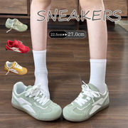 初回送料無料 新作 ベーシックスニーカー ボリューム 厚底 配色 レトロスニーカー 美脚スニーカー