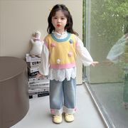 2025秋新作 韓国子供服 ジーパン子供服 ベビー服  キッズ服  ズボン 90-140cm