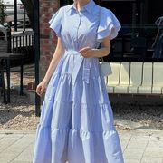 2025年INS 秋新作 　韓国風    気質    chic 韓国ファッション   ロングワンピース