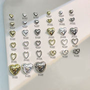 メタルパーツ ハート ジェルネイル セルフネイル 変形ハート ぷっくり ネイルパーツ ミル打ち デコパーツ