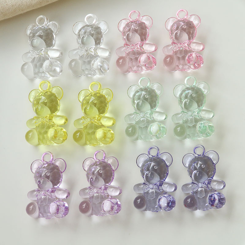 熊 チャーム プラパーツ くまグミ デコパーツ クマ アクセサリーパーツ 樹脂 スケルトン 透明 ぬいぐるみ