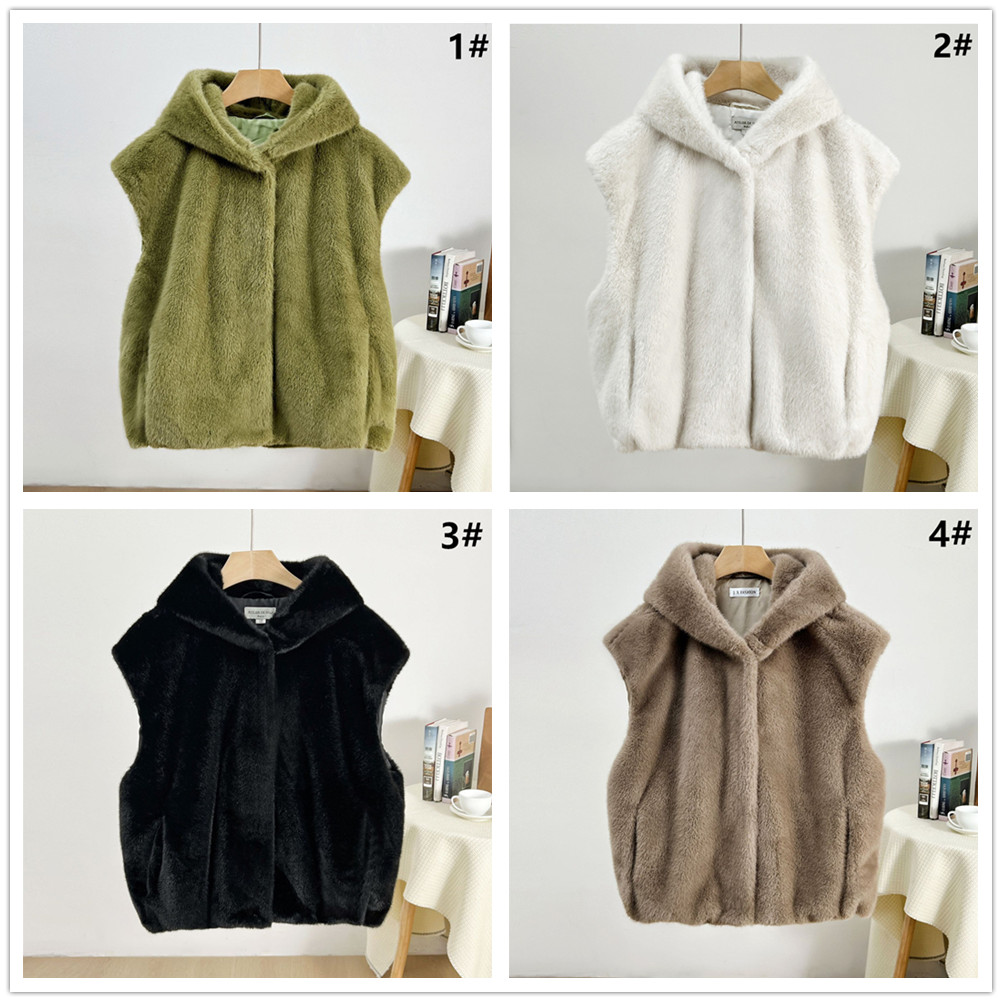 2025秋冬新作 ファーベスト ベスト レディース服 フード付き トップス