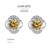 レインボーゴールド ピアス  1カラット（0.5ct×2）モアサナイト 四本爪 ジュエリー アクセサリー