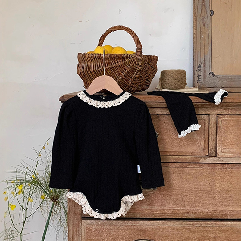 2025秋※JENNY☆女児 ロンパース コットン フリル ヘップバーン風 三角型 靴下付