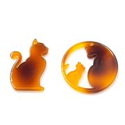 トレンドパーツ/べっ甲/猫雑貨/猫パーツ/両面研磨＆ツヤコーティング加工済/最安値＆当日出荷保証