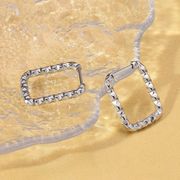 韓国INS風｜ステンレス製 長方形ハンマーテクスチャイヤーカフ（ユニセックス） 軽やかでシンプル