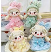 ドールハウス  ぬいぐるみ用服    着せ替え   チェックのスカート   リボン結び  17cm  4色
