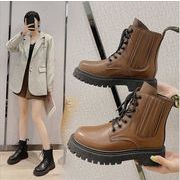 秋冬新作　マーティンブーツ 太いヒール シューズ 定番 デイリールック ショートブーツ  ブーティー 快適