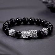 メンズブレスレット　金曜石　貔貅付き 開運
