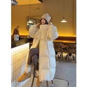 2025冬 ロングダウンコート 厚手フード付き ゆとりある着心地