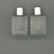 香水瓶 100ml 高級ガラス製 四角扁平デザイン 分け替え用 化粧品スプレーボトル 携帯用